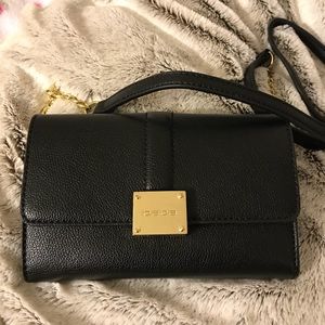 Bebe Black Crossbody Card Wallet